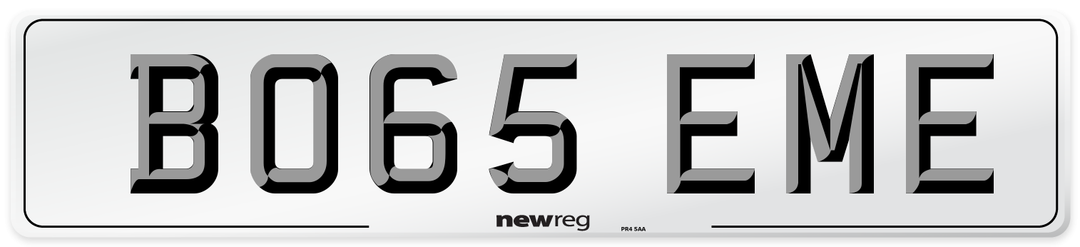 BO65 EME Number Plate from New Reg